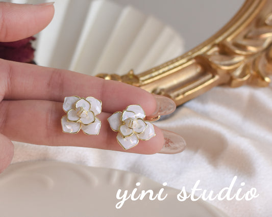 French Chic Elegant Phoenix Blossom Silver Earrings - Rare Visual - Rare Visual Jewelry