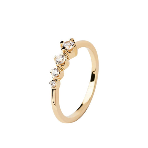 Gold Light-Luxe Pavé Zircon Ring front view