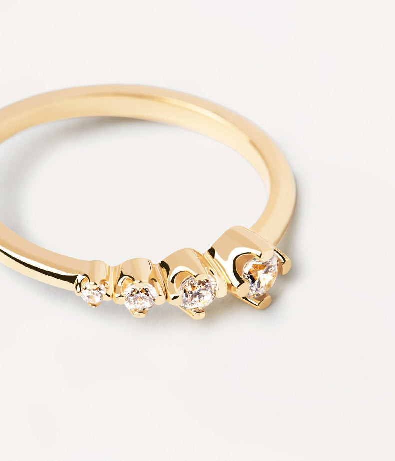 Gold Light-Luxe Pavé Zircon Ring on details.