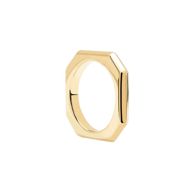 Gold Trendline Geometric Ring front view