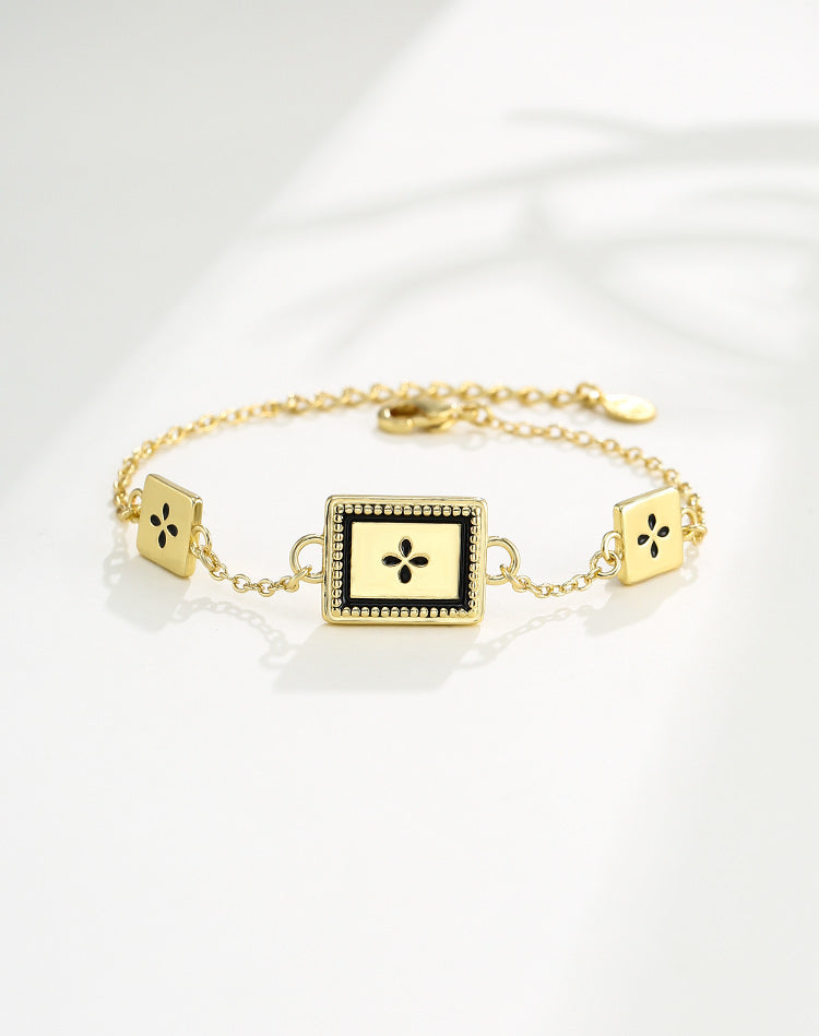 Vintage Four-Leaf Clover Gold Bracelet – Elegant & Lucky | Rare Visual Jewelry - Rare Visual Jewelry