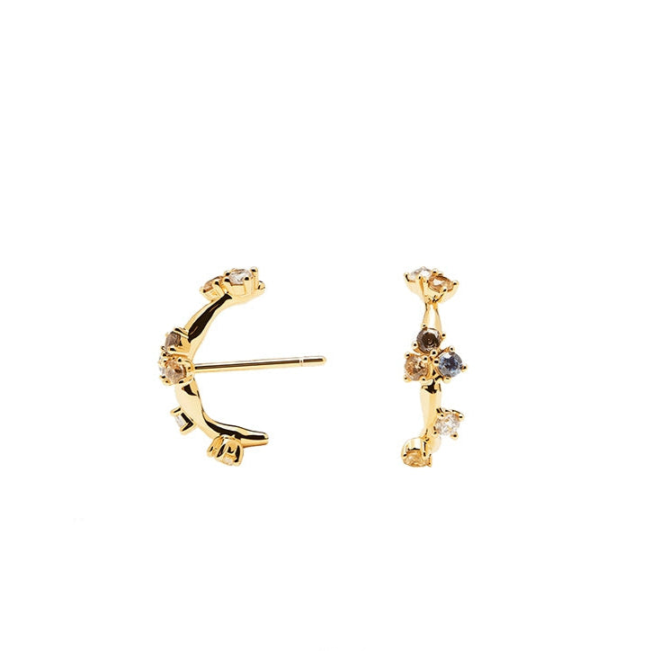Vine Colored Zircon Stud Earrings