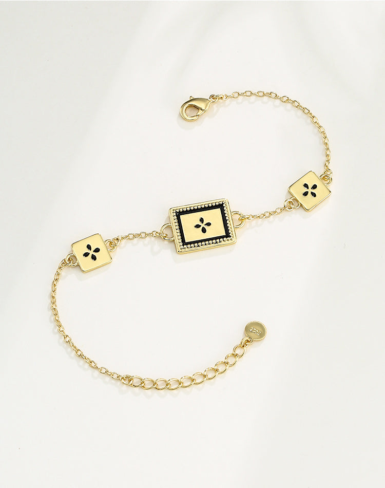 Vintage Four-Leaf Clover Gold Bracelet – Elegant & Lucky | Rare Visual Jewelry - Rare Visual Jewelry