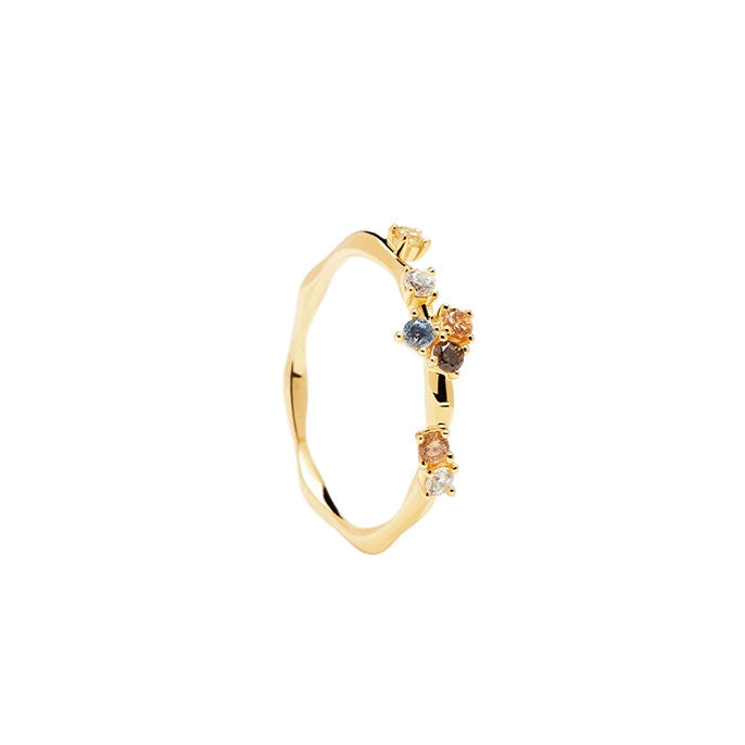 Vintage Wreath-shaped Colored Gemstone Ring