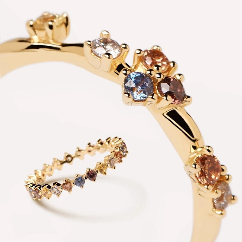Vintage Wreath-shaped Colored Gemstone Ring