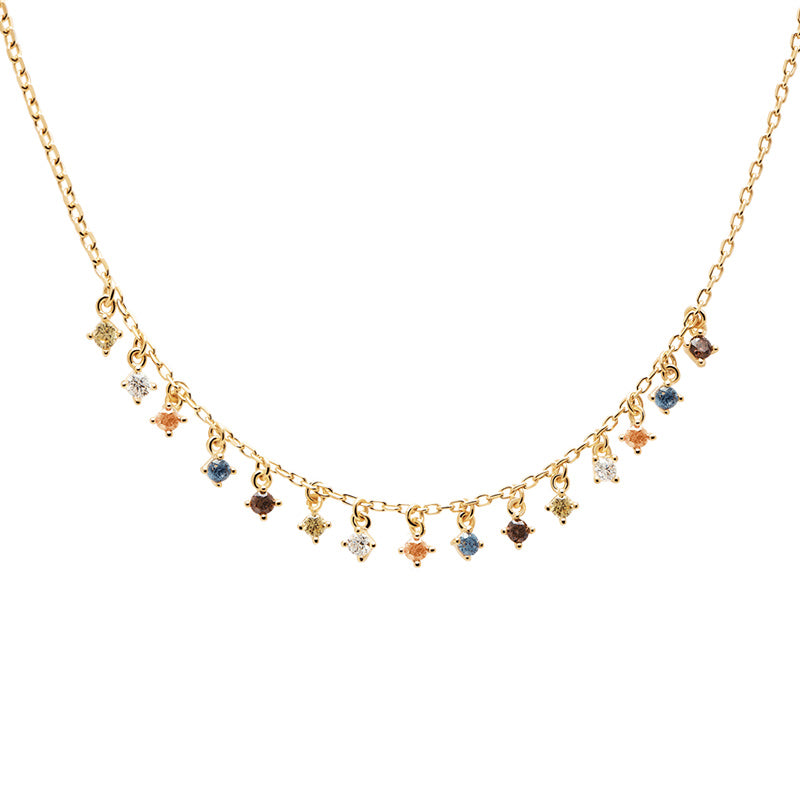 Fashion Tassel Colored Gemstone Necklace