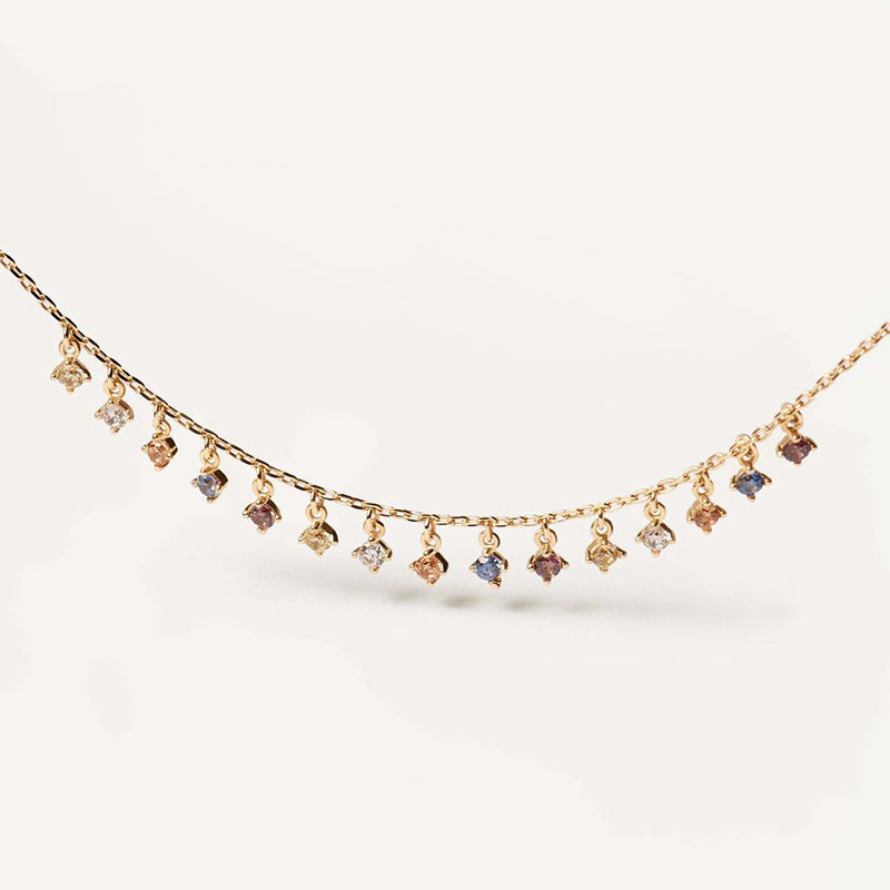 Fashion Tassel Colored Gemstone Necklace