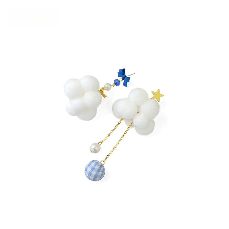 Asymmetrical Romantic Soft Cloud Earrings - Rare Visual Jewelry