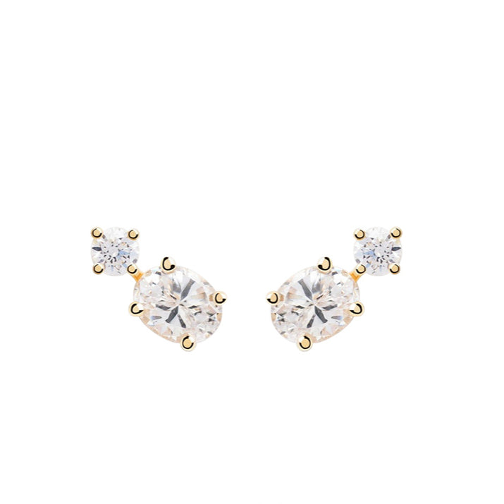 Simple Sterling Silver Stone Stud Earrings