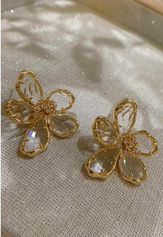 Light Luxury Exquisite Gem Flower Crystal Earrings I Rare Visual