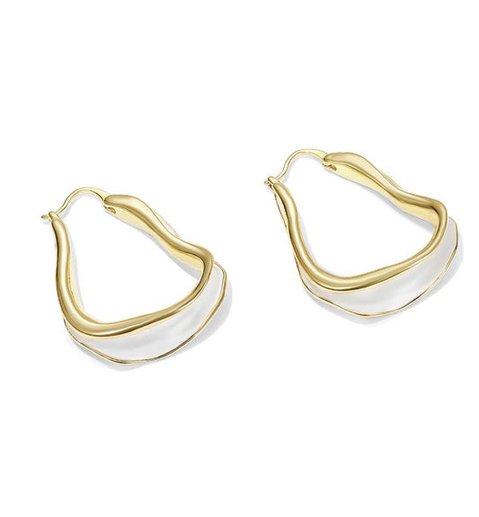 Vintage Flowing Metal Earrings - Rare Visual Jewelry