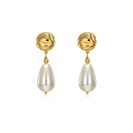 Gentle Pearl Pendant Earrings