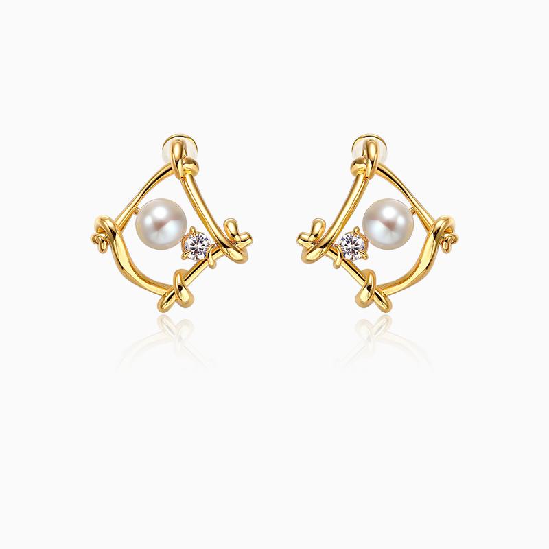 Exquisite Pearl Zircon Earrings - Rare Visual Jewelry