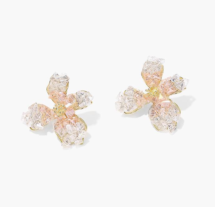 Light Luxury Rhinestone Flower Earrings