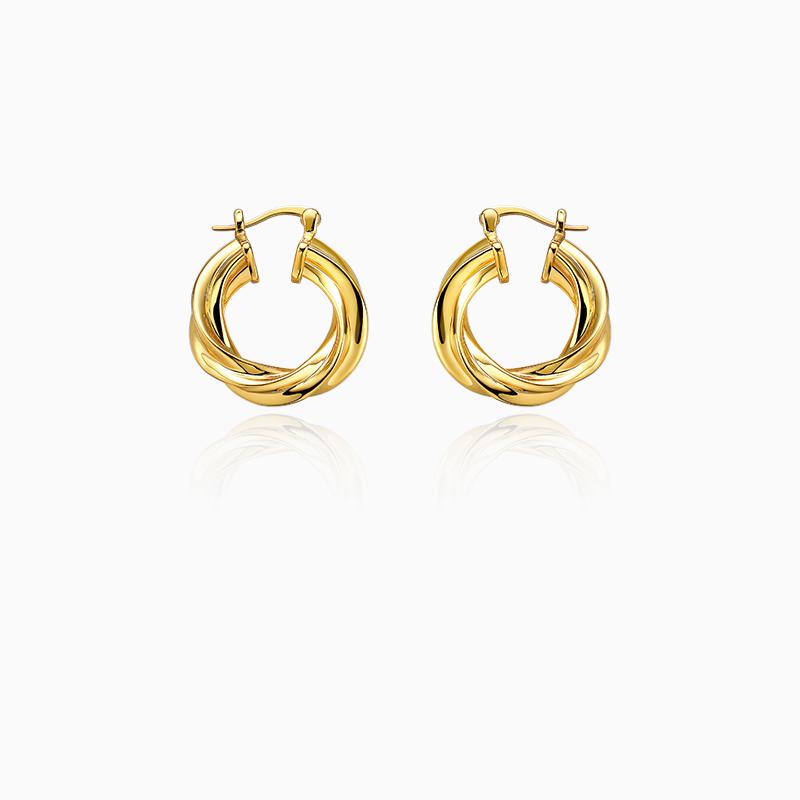 Minimalism Twisted Rope Hoop Earrings