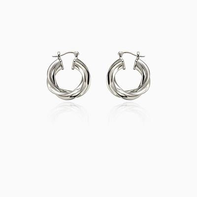 Minimalism Twisted Rope Hoop Earrings
