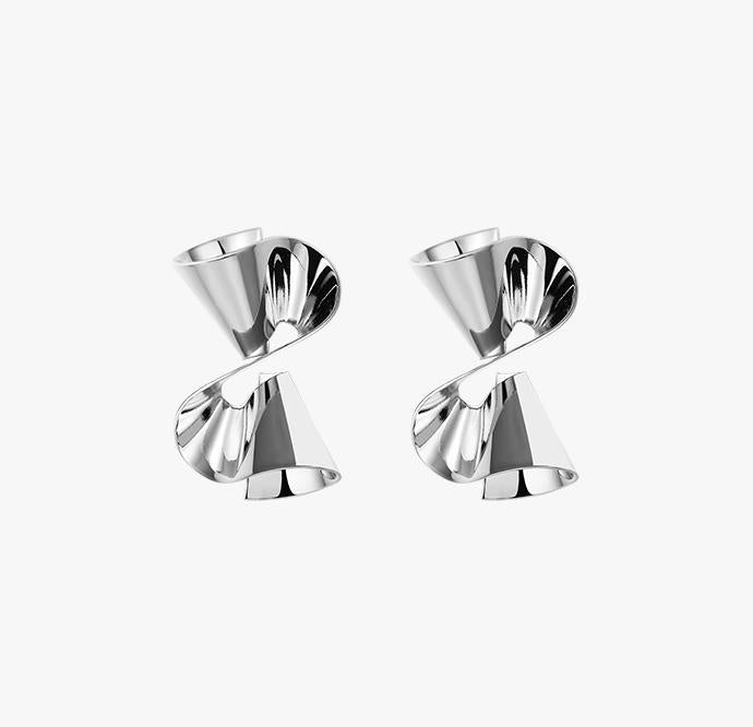 Personalized Metal Twisted Stud Earrings