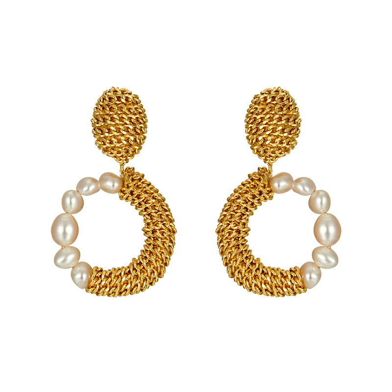 Vintage High-grade Chain Pearl Earrings