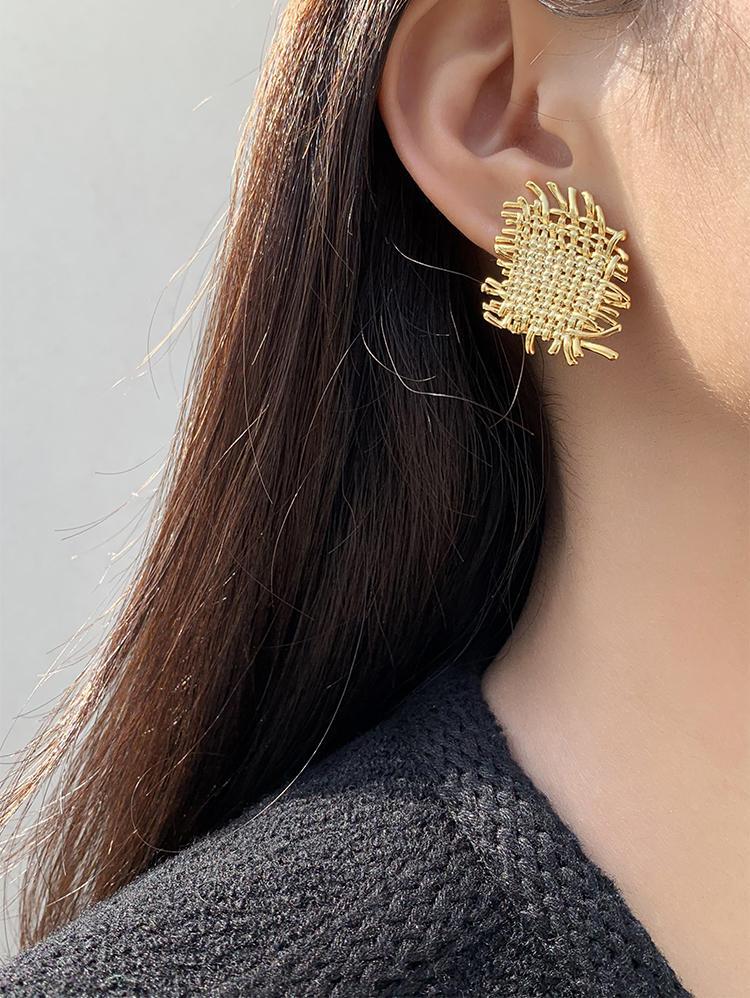 High Fashion Metal Woven Earrings