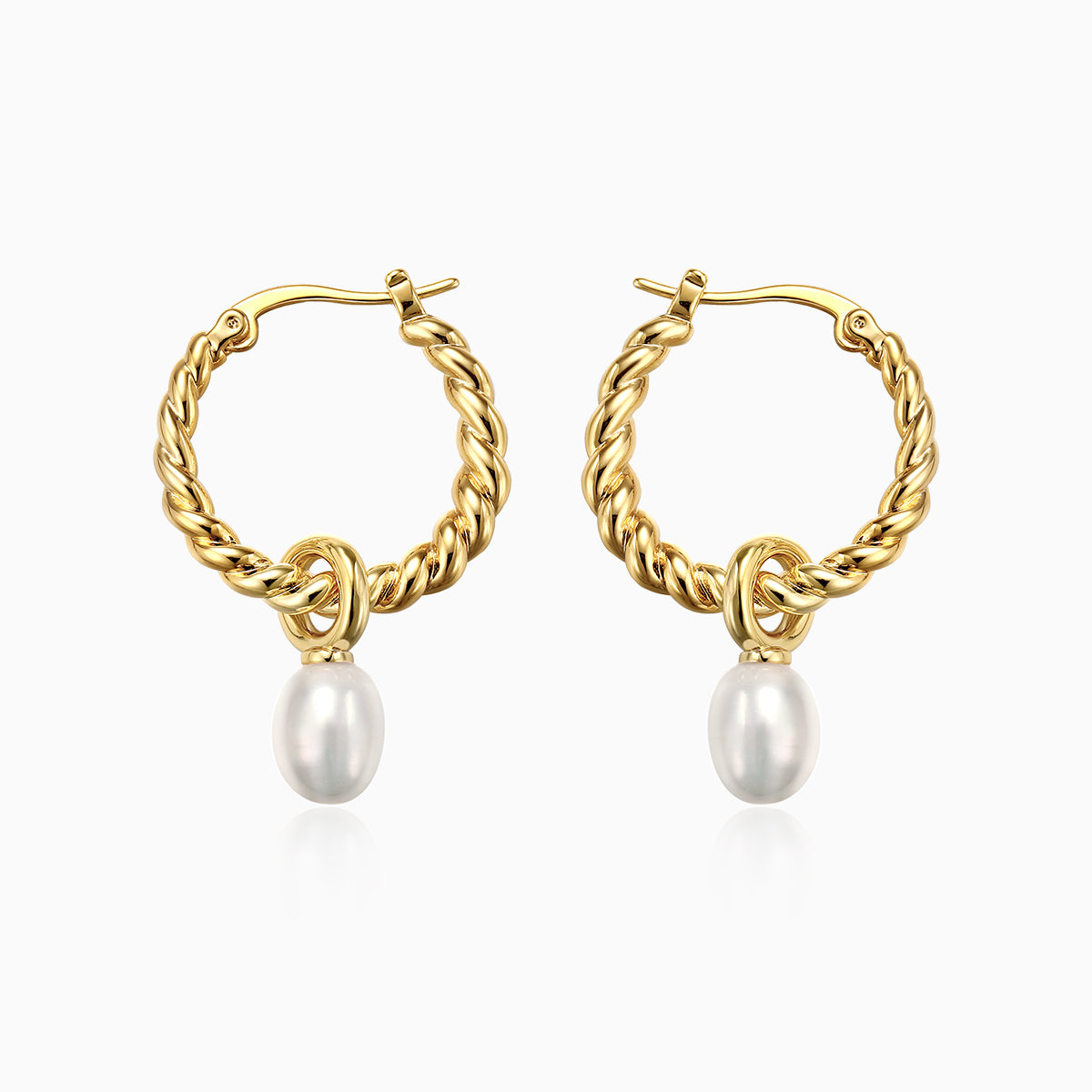 Retro Baroque Pearl Twisted Earrings