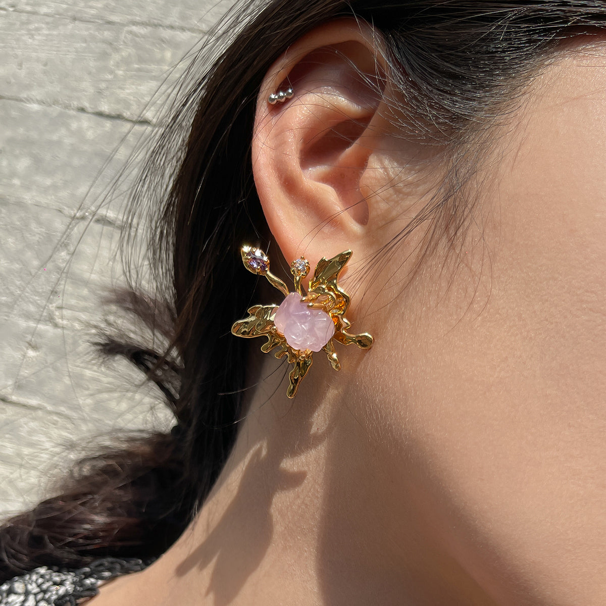 Romantic Butterfly Zircon Crystal Earrings