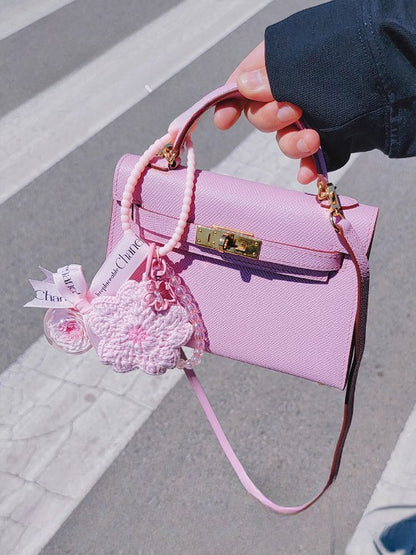 Handmade Knitted Cherry Blossom Pendant - Rare Visual Jewelry