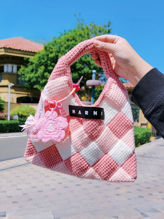 Handmade Knitted Cherry Blossom Pendant