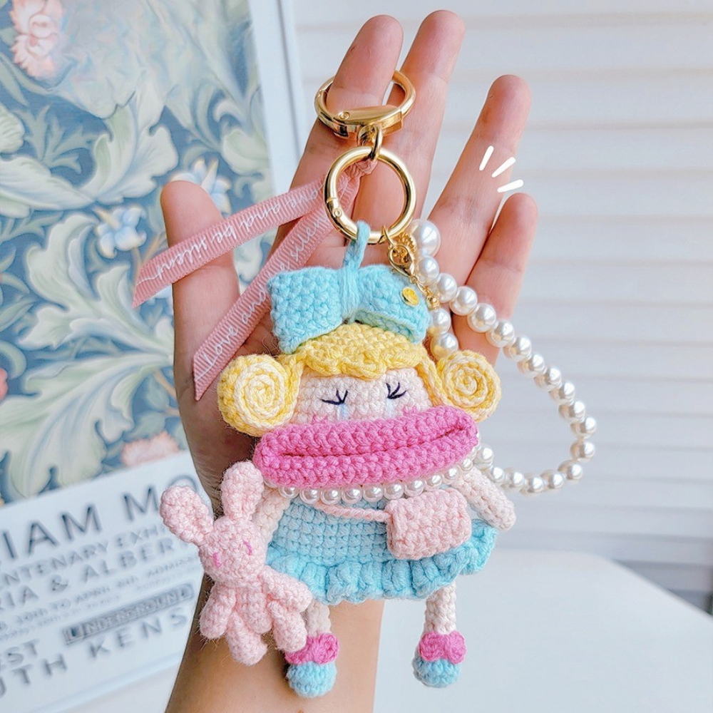 Handcrafted Curly Collection Doll Bag Charm & Keychain