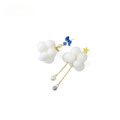 Asymmetrical Romantic Soft Cloud Earrings - Rare Visual Jewelry