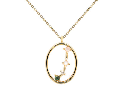 Twelve Constellations Colored Stone Pendant Necklace - Rare Visual Jewelry