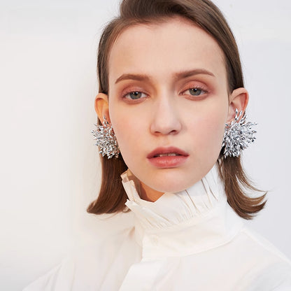 Fireworks Silver Statement Earrings - Rare Visual Jewelry