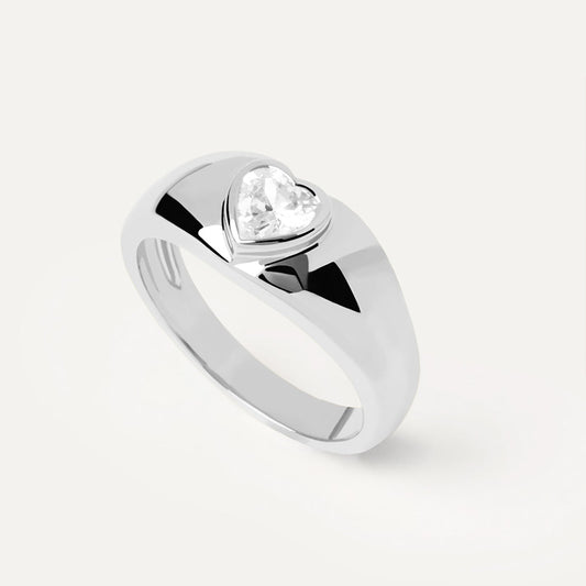 Hand model wearing Radiant Heart Couple Ring by Rare Visual