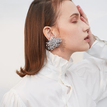 Fireworks Silver Statement Earrings - Rare Visual Jewelry