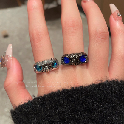 Vintage Owl Adjustable Ring - Rare Visual Jewelry