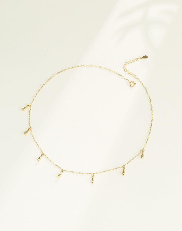 French Retro Water Drop Collarbone Necklace