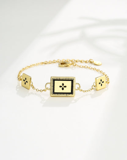 Vintage Four-Leaf Clover Gold Bracelet – Elegant & Lucky | Rare Visual Jewelry - Rare Visual Jewelry