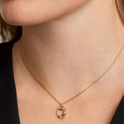 Twelve Constellations Colored Stone Pendant Necklace - Rare Visual Jewelry