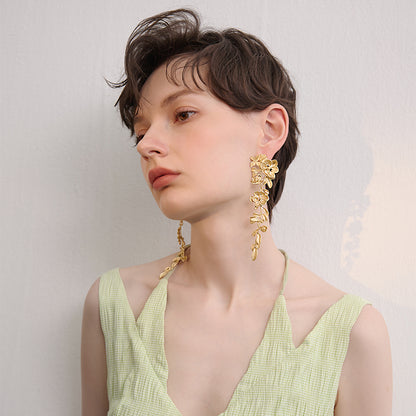 Light Luxury Long Flower Fringed Earrings - Rare Visual Jewelry