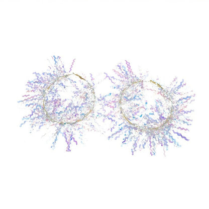 Personalized circle sequined earrings - Rare Visual Jewelry