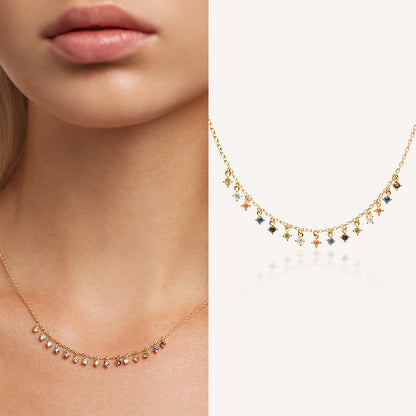 Fashion Tassel Colored Gemstone Necklace - Rare Visual Jewelry