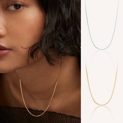 Minimal Light Luxury Square Snake Bone Chain - Rare Visual Jewelry