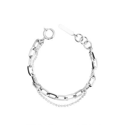 Gold Personality Cross Double Crystal Bracelet - Rare Visual Jewelry