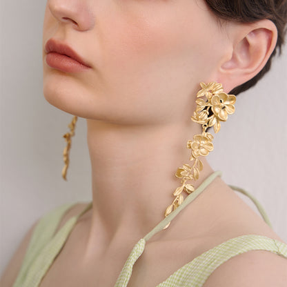 Light Luxury Long Flower Fringed Earrings - Rare Visual Jewelry