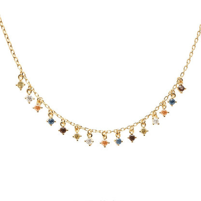 Fashion Tassel Colored Gemstone Necklace - Rare Visual Jewelry