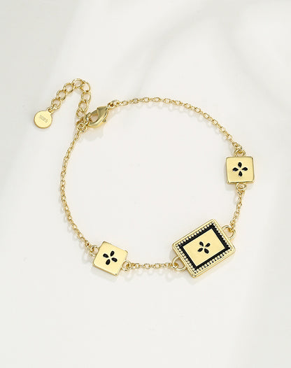 Vintage Four-Leaf Clover Gold Bracelet – Elegant & Lucky | Rare Visual Jewelry - Rare Visual Jewelry