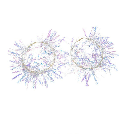 Personalized circle sequined earrings - Rare Visual Jewelry