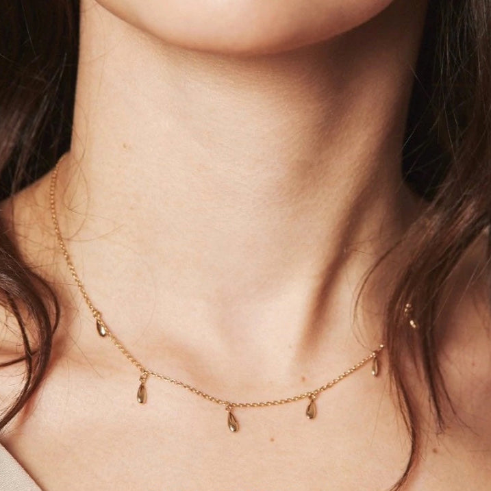 French Retro Water Drop Collarbone Necklace