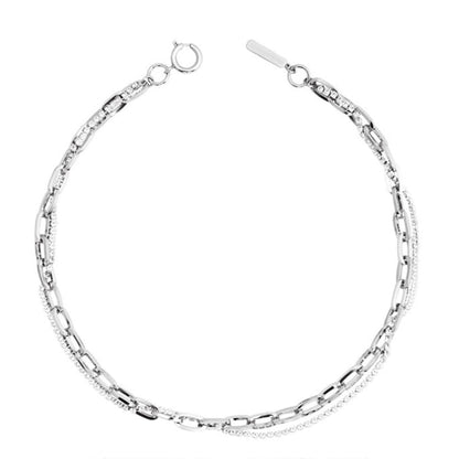 Personalized Gold Cross Double Crystal Clavicle Chain - Rare Visual Jewelry