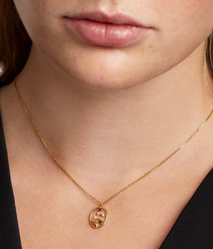 Twelve Constellations Colored Stone Pendant Necklace - Rare Visual Jewelry