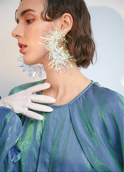 Personalized circle sequined earrings - Rare Visual Jewelry